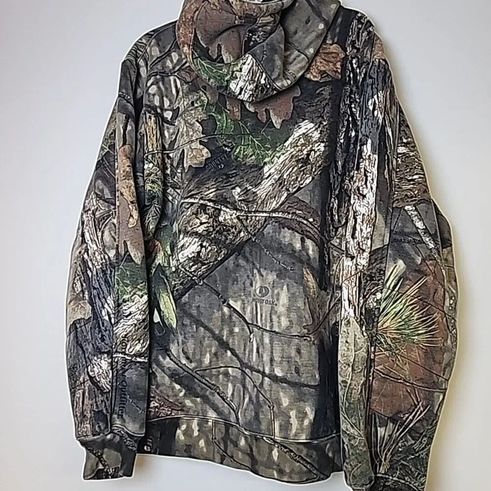 Cabela's Full Zip Hooded Mens XL Mossy Oak Break-Up Country Camo Fleece Hunting
